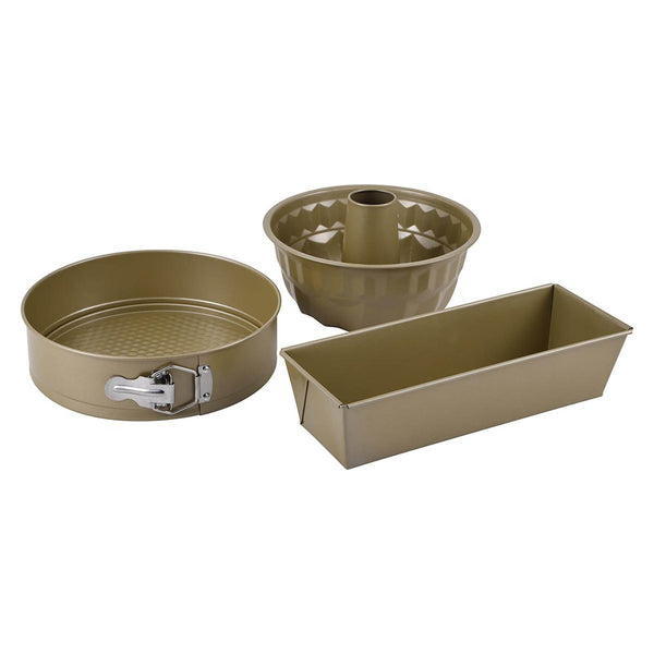 BERGNER BAKERIGHT PRO 3-PIECE CARBON STEEL BAKEWARE SET, TAN COLOR