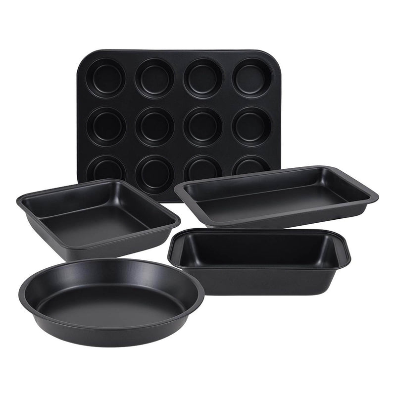 BERGNER ORION 5 PIECE CARBON STEEL BAKEWARE SET, BLACK COLOR