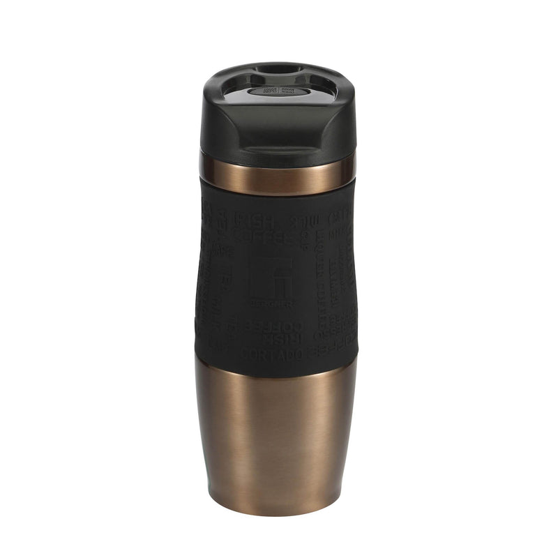 BERGNER NEON CLASSIC STAINLESS STEEL VACUUM TRAVEL MUG 360 ML, BROWN COLOR