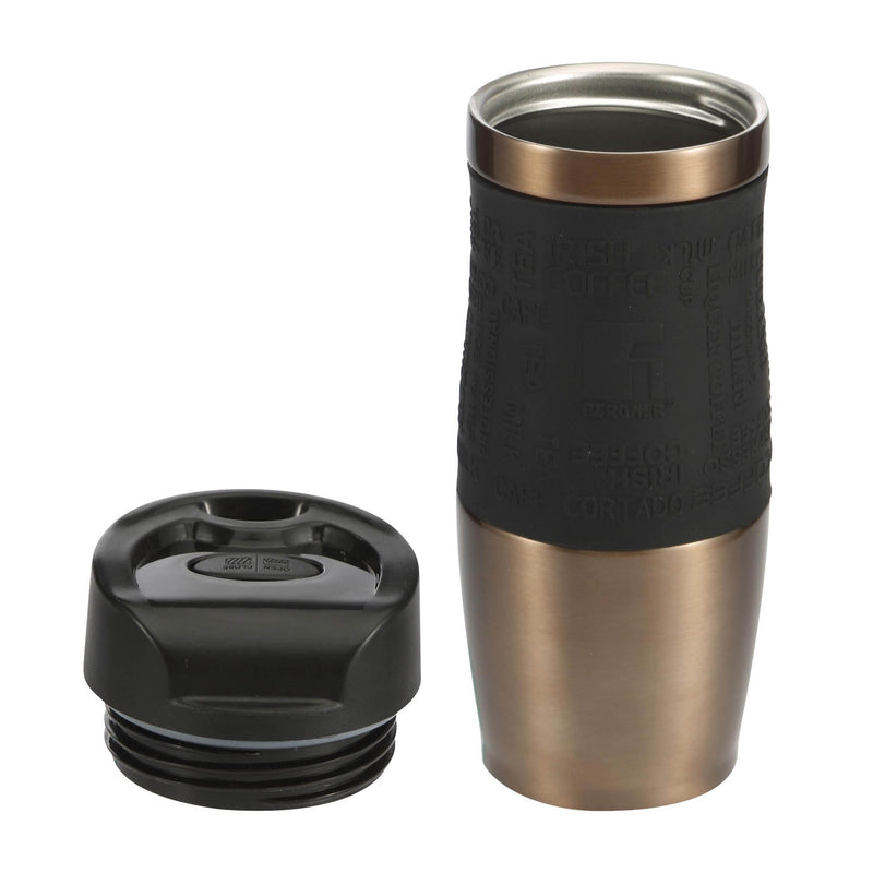 BERGNER NEON CLASSIC STAINLESS STEEL VACUUM TRAVEL MUG 360 ML, BROWN COLOR