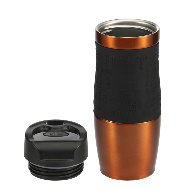 BERGNER NEON CLASSIC STAINLESS STEEL VACUUM TRAVEL MUG 360 ML, ORANGE COLOR