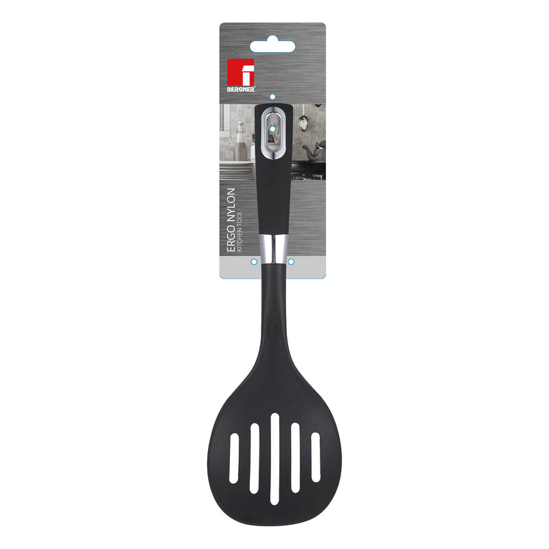 BERGNER ERGO NYLON COOKING SKIMMER 34.2 CM, BLACK COLOR