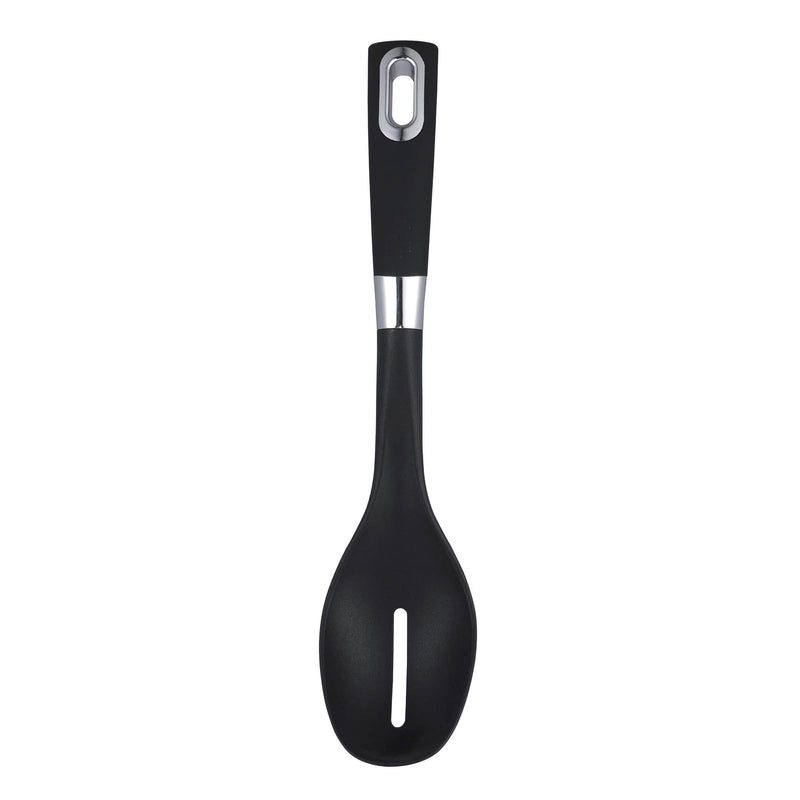 BERGNER ERGO NYLON SLOTTED SPOON 31.5 CM, BLACK COLOR