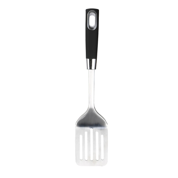 BERGNER ERGO STAINLESS STEEL SLOTTED TURNER 35X7.5 CM, BLACK/SILVER COLOR