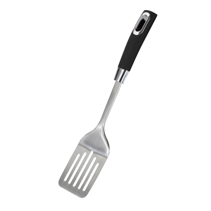 BERGNER ERGO STAINLESS STEEL SLOTTED TURNER 35X7.5 CM, BLACK/SILVER COLOR