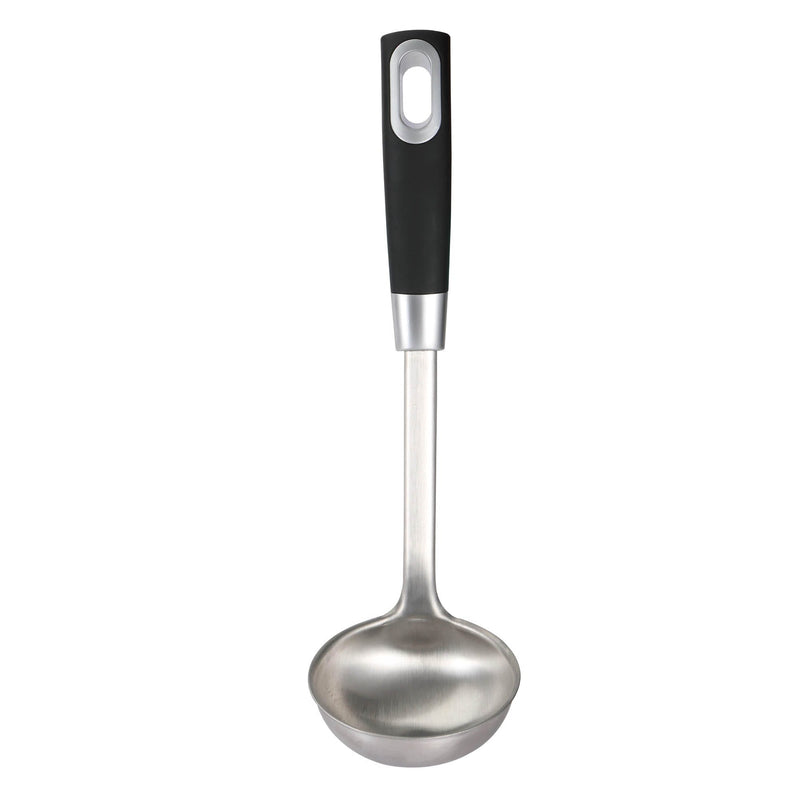 BERGNER ERGO STAINLESS STEEL LADLE 30.5X8.5 CM, BLACK/SILVER COLOR