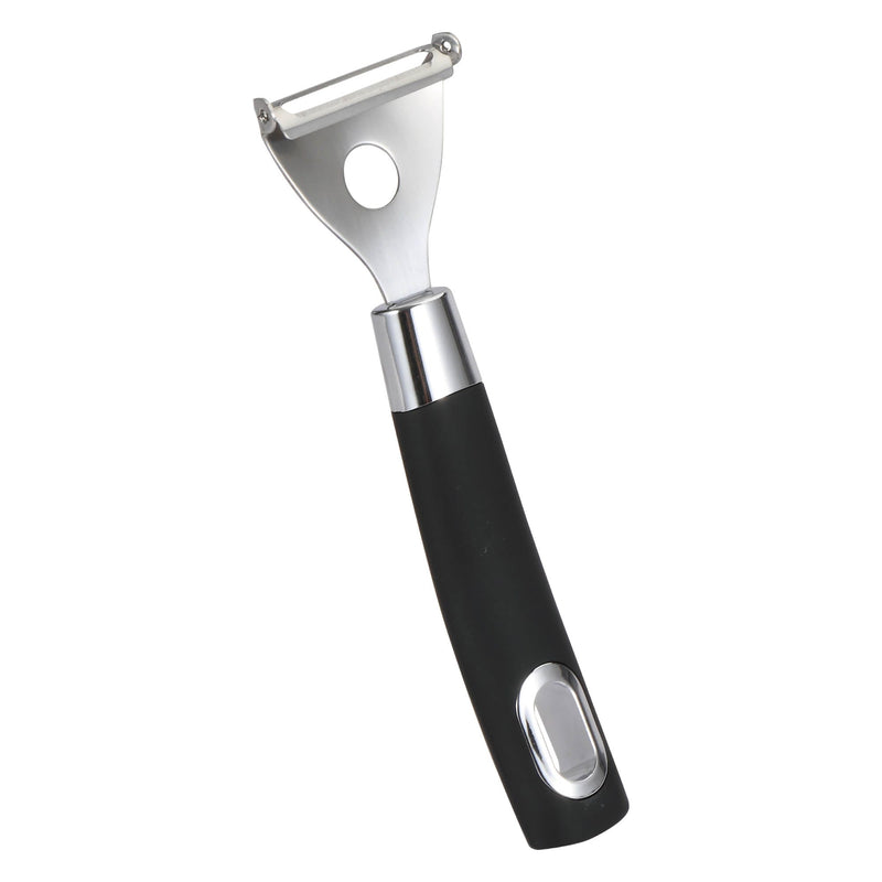 BERGNER ERGO STAINLESS STEEL Y SHAPE PEELER 19X5.5 CM, BLACK/SILVER COLOR