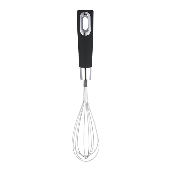 BERGNER ERGO STAINLESS STEEL EGG WHISK 28.5X6 CM, BLACK/SILVER COLOR