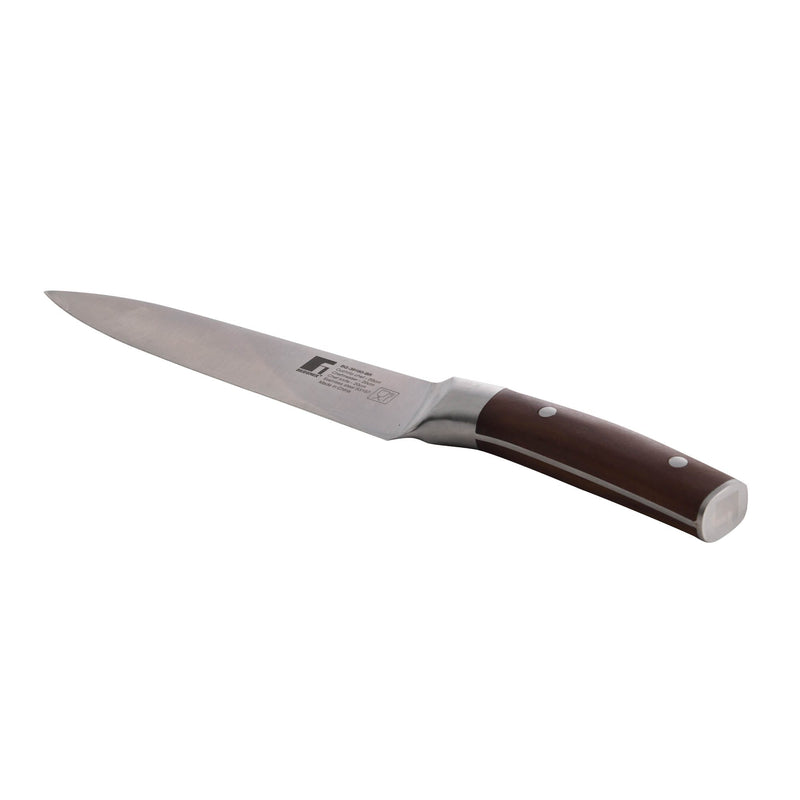 BERGNER WOLFSBURG STAINLESS STEEL CHEF KNIFE 20 CM WITH WOODEN HANDLE, BROWN/SILVER COLOR