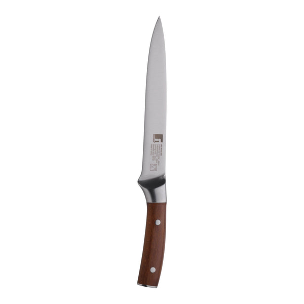 BERGNER WOLFSBURG STAINLESS STEEL CARVING KNIFE 20 CM WITH WOODEN HANDLE, BROWN/SILVER COLOR