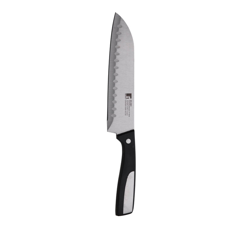 BERGNER RESA STAINLESS STEEL SANTOKU KNIFE 17.5 CM, BLACK/SILVER COLOR