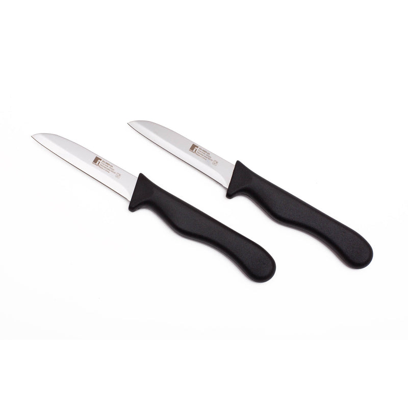 BERGNER 2 PIECE STAINLESS STEEL FRUIT KNIFE SET, BLACK COLOR