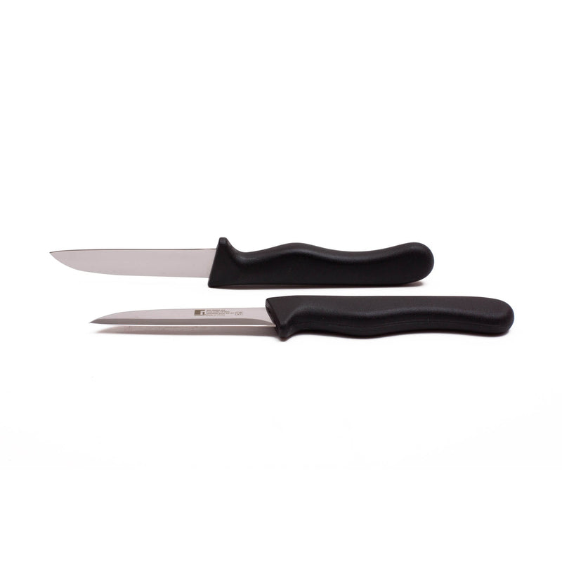 BERGNER 2 PIECE STAINLESS STEEL FRUIT KNIFE SET, BLACK COLOR