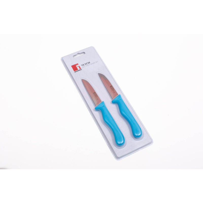 BERGNER 2 PIECE STAINLESS STEEL FRUIT KNIFE SET, BLUE COLOR