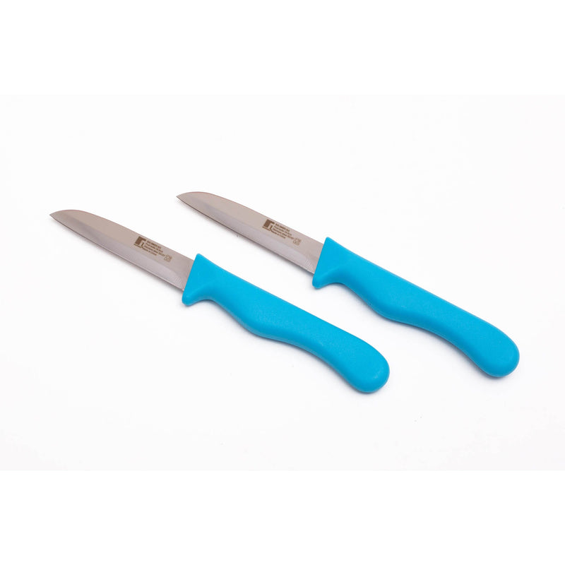 BERGNER 2 PIECE STAINLESS STEEL FRUIT KNIFE SET, BLUE COLOR