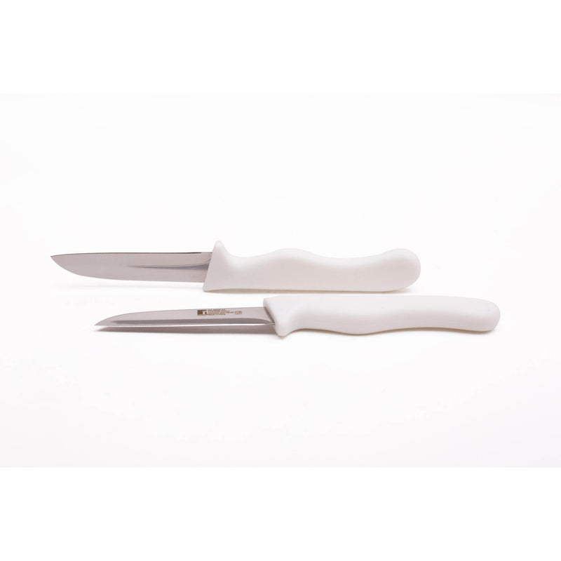 BERGNER 2 PIECE STAINLESS STEEL FRUIT KNIFE SET, WHITE COLOR