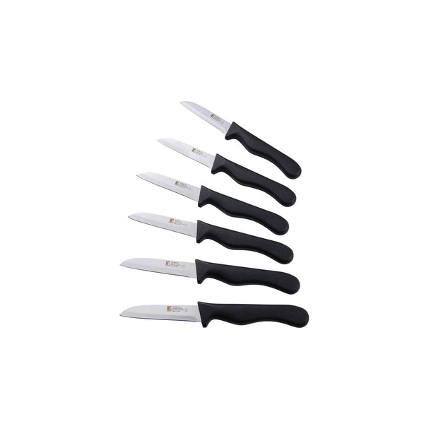 BERGNER 6 PIECE STAINLESS STEEL FRUIT KNIFE SET, BLACK COLOR