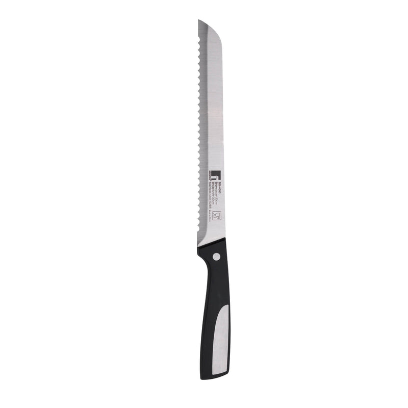 BERGNER RESA STAINLESS STEEL BREAD KNIFE 20 CM, BLACK/SILVER COLOR