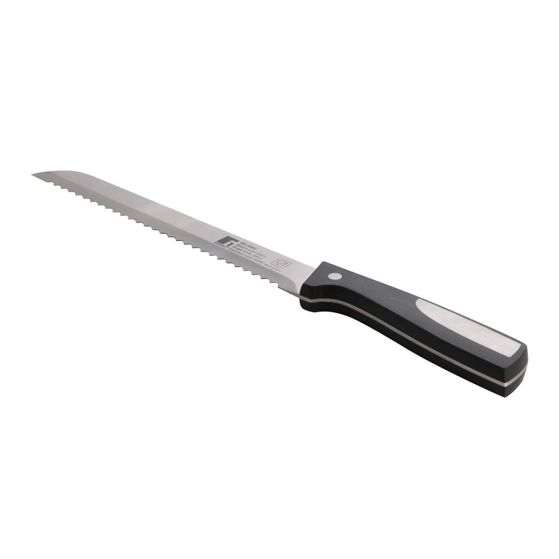 BERGNER RESA STAINLESS STEEL BREAD KNIFE 20 CM, BLACK/SILVER COLOR