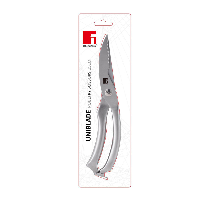 BERGNER UNIBLADE STAINLESS STEEL POULTRY SCISSORS 25 CM, SILVER COLOR