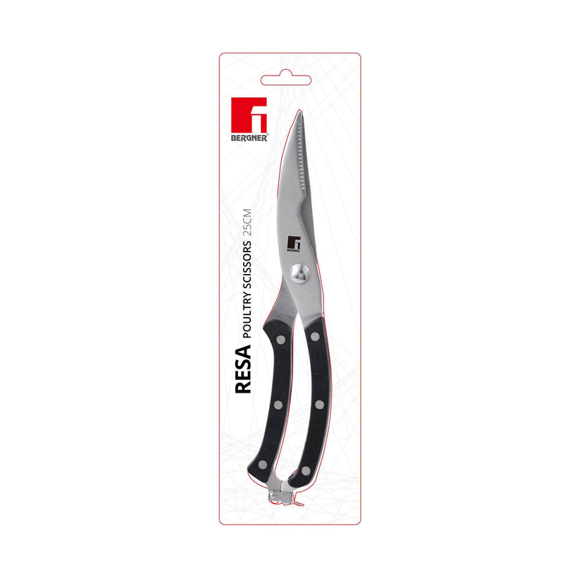 BERGNER RESA STAINLESS STEEL POULTRY SCISSORS 25 CM, BLACK/SILVER COLOR