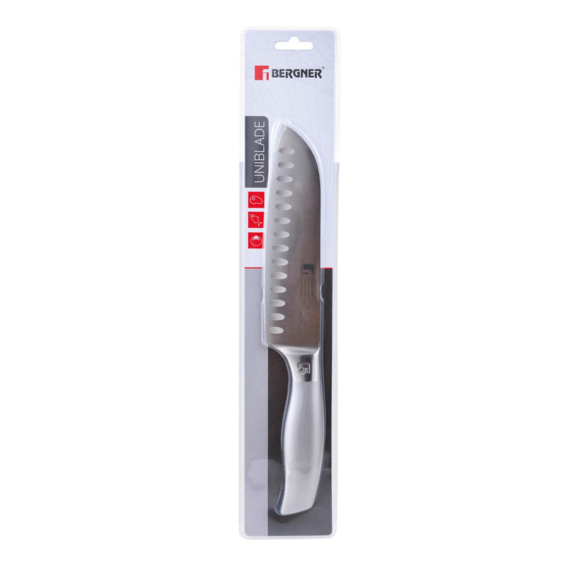 BERGNER UNIBLADE STAINLESS STEEL SANTOKU KNIFE 17.5 CM, SILVER COLOR