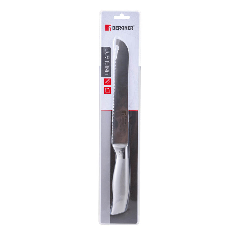 BERGNER UNIBLADE STAINLESS STEEL BREAD KNIFE 20 CM, SILVER COLOR