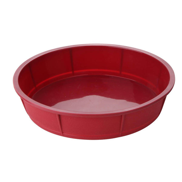 BERGNER BAKE A WISH SILICONE CAKE MOLD ROUND 25.5x4 CM, RED COLOR