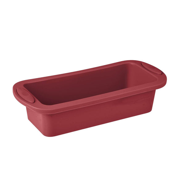 BERGNER BAKE A WISH SILICONE LOAF CAKE MOULD 28X12X6.5 CM, RED COLOR