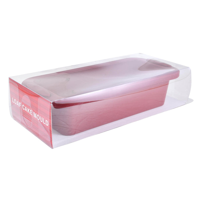 BERGNER BAKE A WISH SILICONE LOAF CAKE MOULD 28X12X6.5 CM, RED COLOR