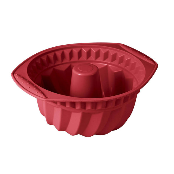 BERGNER BAKE A WISH SILICONE ROUND CAKE MOLD 27.5x24x11 CM, RED COLOR