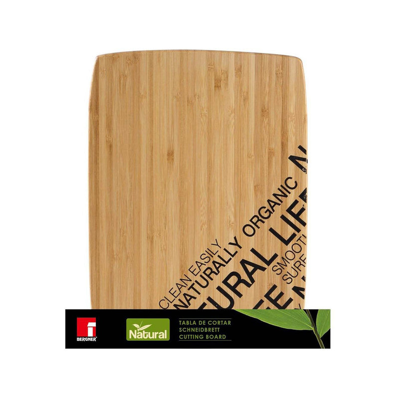 BERGNER NATURAL RECTANGLE WOODEN CUTTING BOARD 30X22 CM, BROWN COLOR