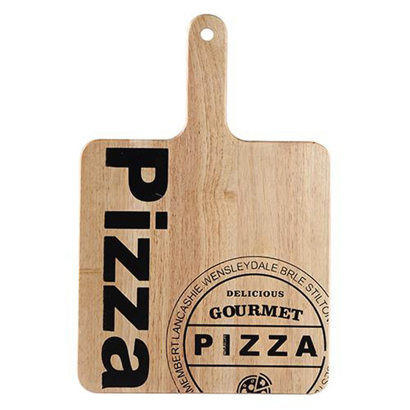 BERGNER NATURAL RECTANGLE WOODEN PIZZA GOURMENT WITH HANDLE 45X30 CM, BROWN COLOR