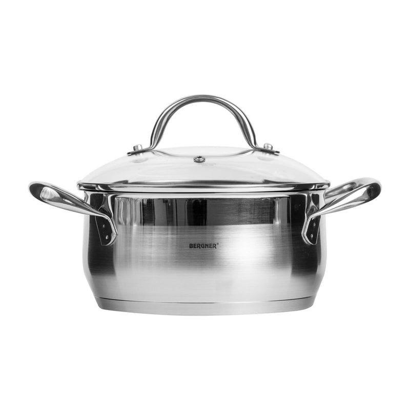 BERGNER GOURMET STAINLESS STEEL INDUCTION BOTTOM CASSEROLE WITH LID 20 CM/3 LITER