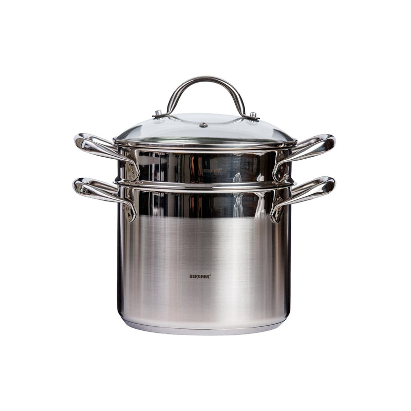 BERGNER GOURMET STAINLESS STEEL INDUCTION BOTTOM SPAGHETTI POT WITH LID 20 CM