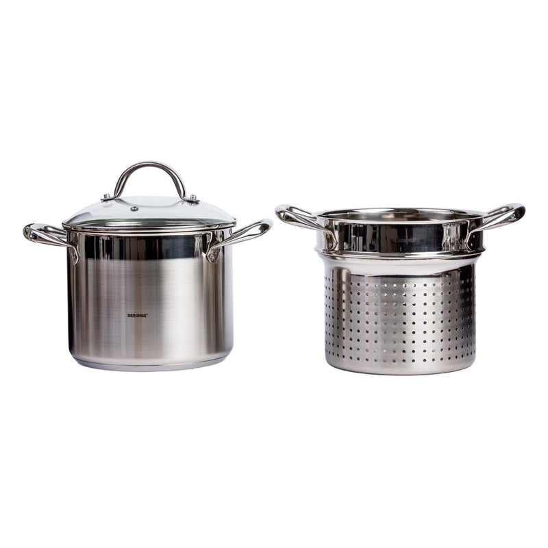 BERGNER GOURMET STAINLESS STEEL INDUCTION BOTTOM SPAGHETTI POT WITH LID 20 CM