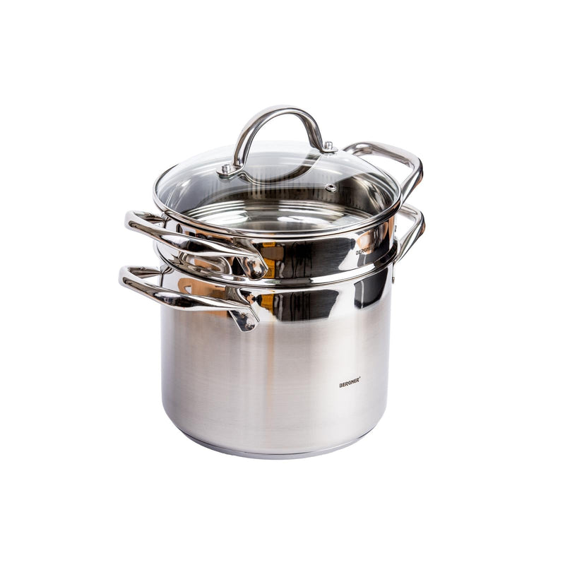 BERGNER GOURMET STAINLESS STEEL INDUCTION BOTTOM SPAGHETTI POT WITH LID 20 CM