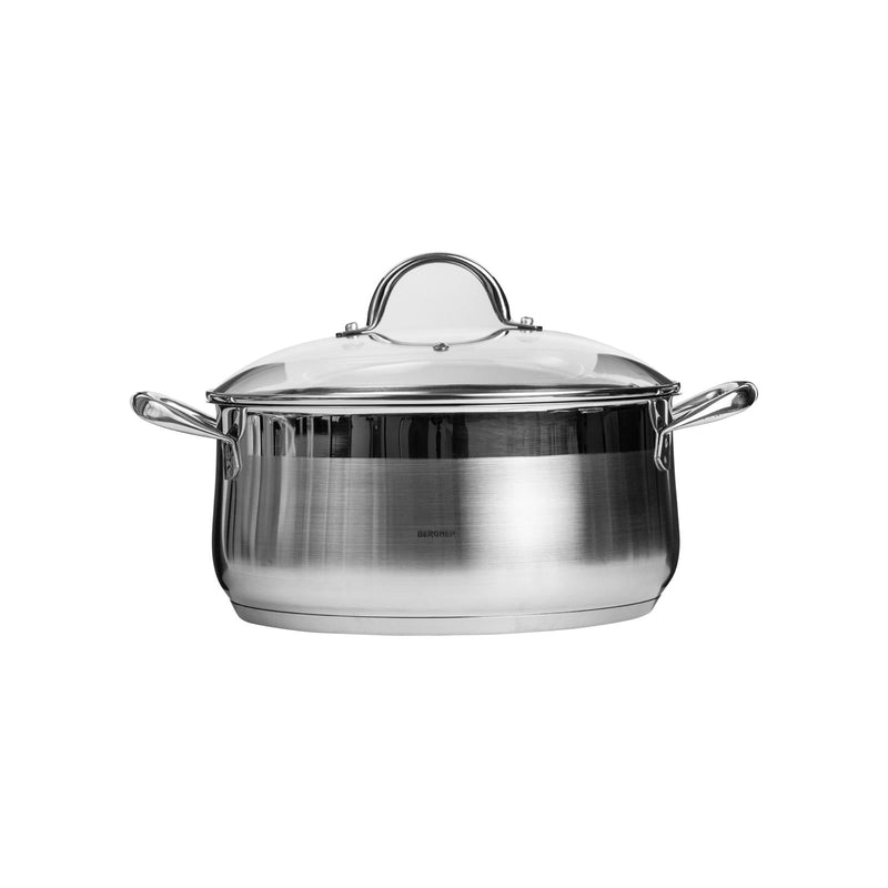 BERGNER GOURMET STAINLESS STEEL INDUCTION BOTTOM CASSEROLE WITH LID 28 CM/8 LITER