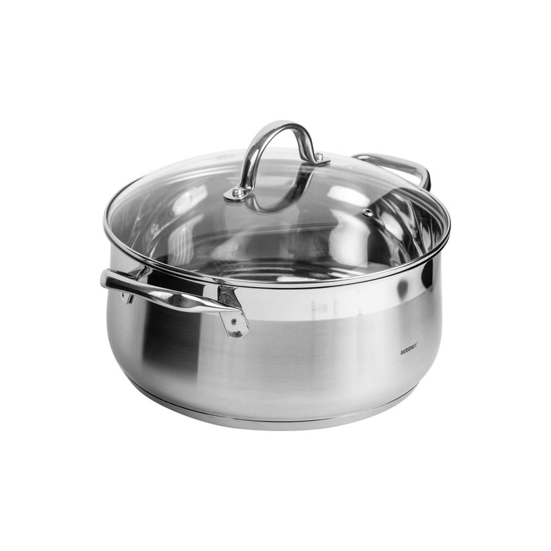 BERGNER GOURMET STAINLESS STEEL INDUCTION BOTTOM CASSEROLE WITH LID 28 CM/8 LITER