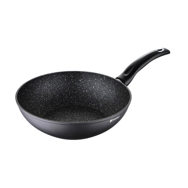 BERGNER ORION FORGED ALUMINUM INDUCTION BOTTOM NON-STICK WOK 28X7.2 CM, BLACK COLOR