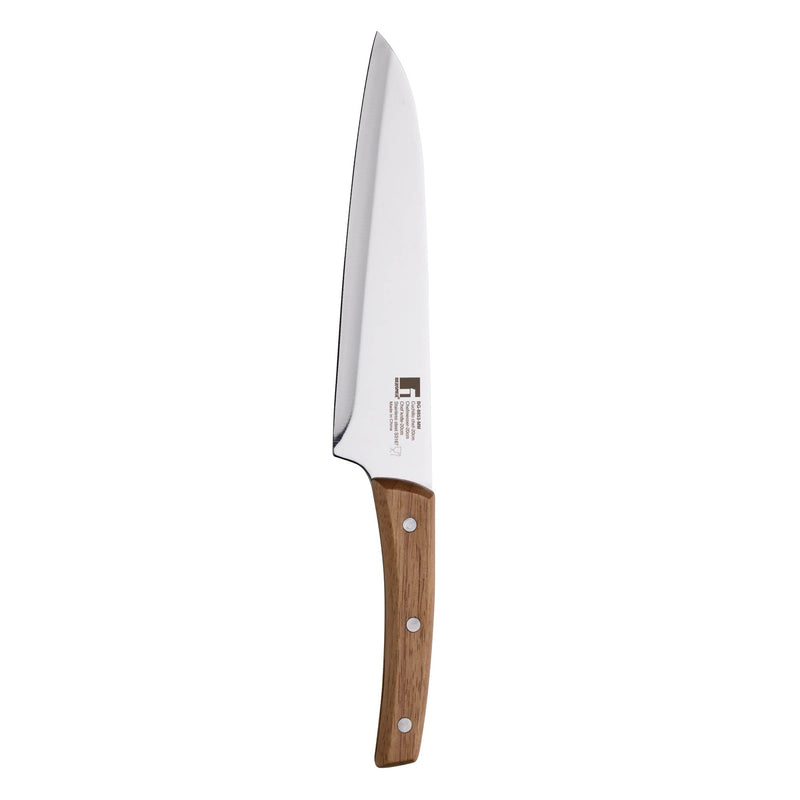 BERGNER NATURE STAINLESS STEEL CHEF KNIFE 20 CM WITH WOODEN HANDLE, BROWN/SILVER COLOR