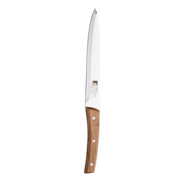 BERGNER NATURE STAINLESS STEEL SLICER KNIFE 20 CM WITH WOODEN HANDLE, BROWN/SILVER COLOR