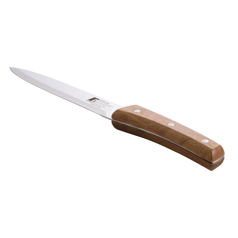 BERGNER NATURE STAINLESS STEEL SLICER KNIFE 20 CM WITH WOODEN HANDLE, BROWN/SILVER COLOR