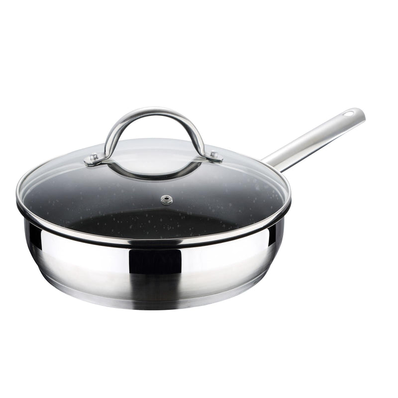 BERGNER GOURMET STAINLESS STEEL INDUCTION BOTTOM NON-STICK FRYPAN WITH LID 24 CM