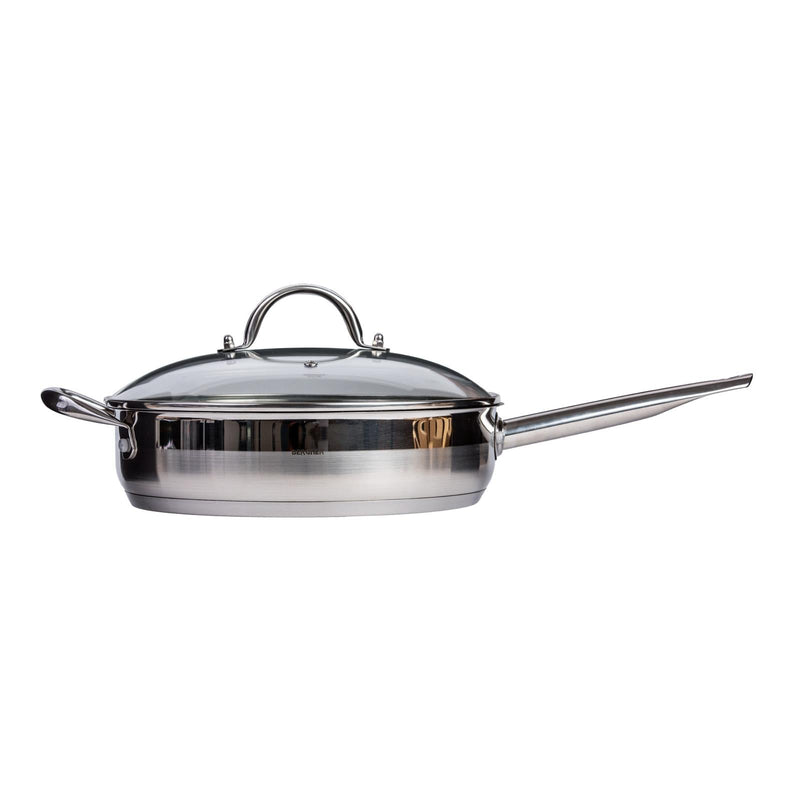 BERGNER GOURMET STAINLESS STEEL INDUCTION BOTTOM NON-STICK FRYPAN WITH LID 28 CM