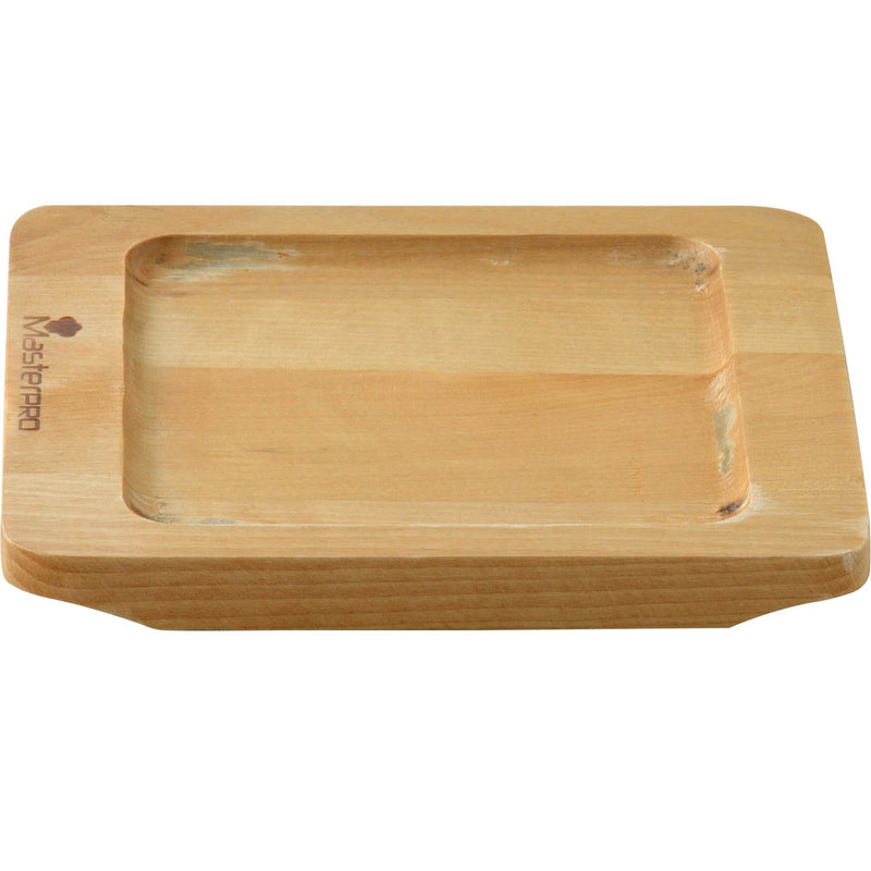 MASTERPRO COOK AND SHARE CAST IORN SQUARE BAKING PAN 12.6X18.5 CM WITH WOODEN BASE, BLACK/BROWN COLOR