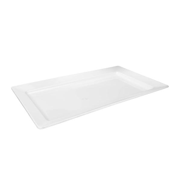 VERONA MELAMINE RECTANGLE PLATTER 55 CM, WHITE COLOR