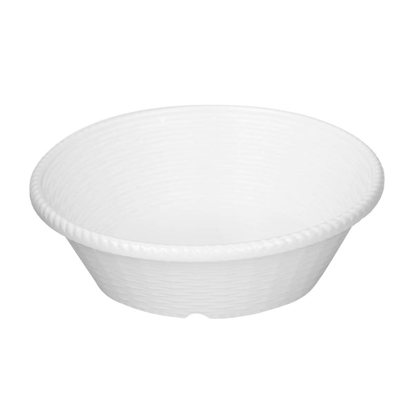 VERONA MELAMINE ROUND BASKET 23 CM, WHITE COLOR