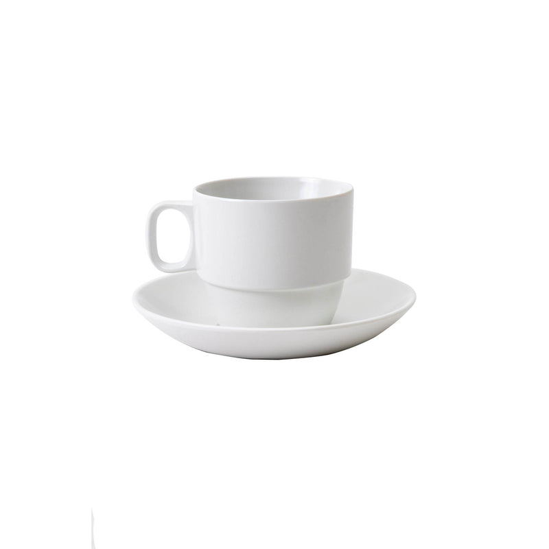 VERONA MELAMINE CUP AND SAUCER 22 CL, WHITE COLOR