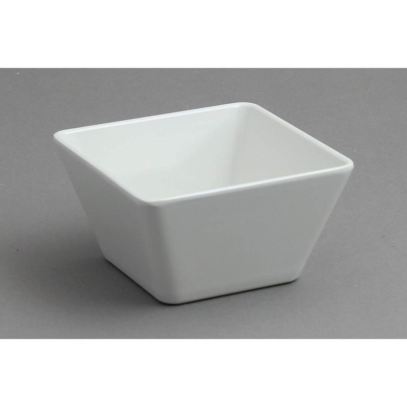 VERONA MELAMINE CANON SQUARE BOWL 13 CM, WHITE COLOR